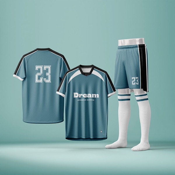Raglan Football Kit in Deep Teal Wash