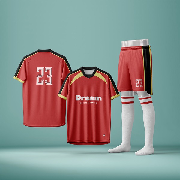 Raglan Football Kit in Crimson Wash