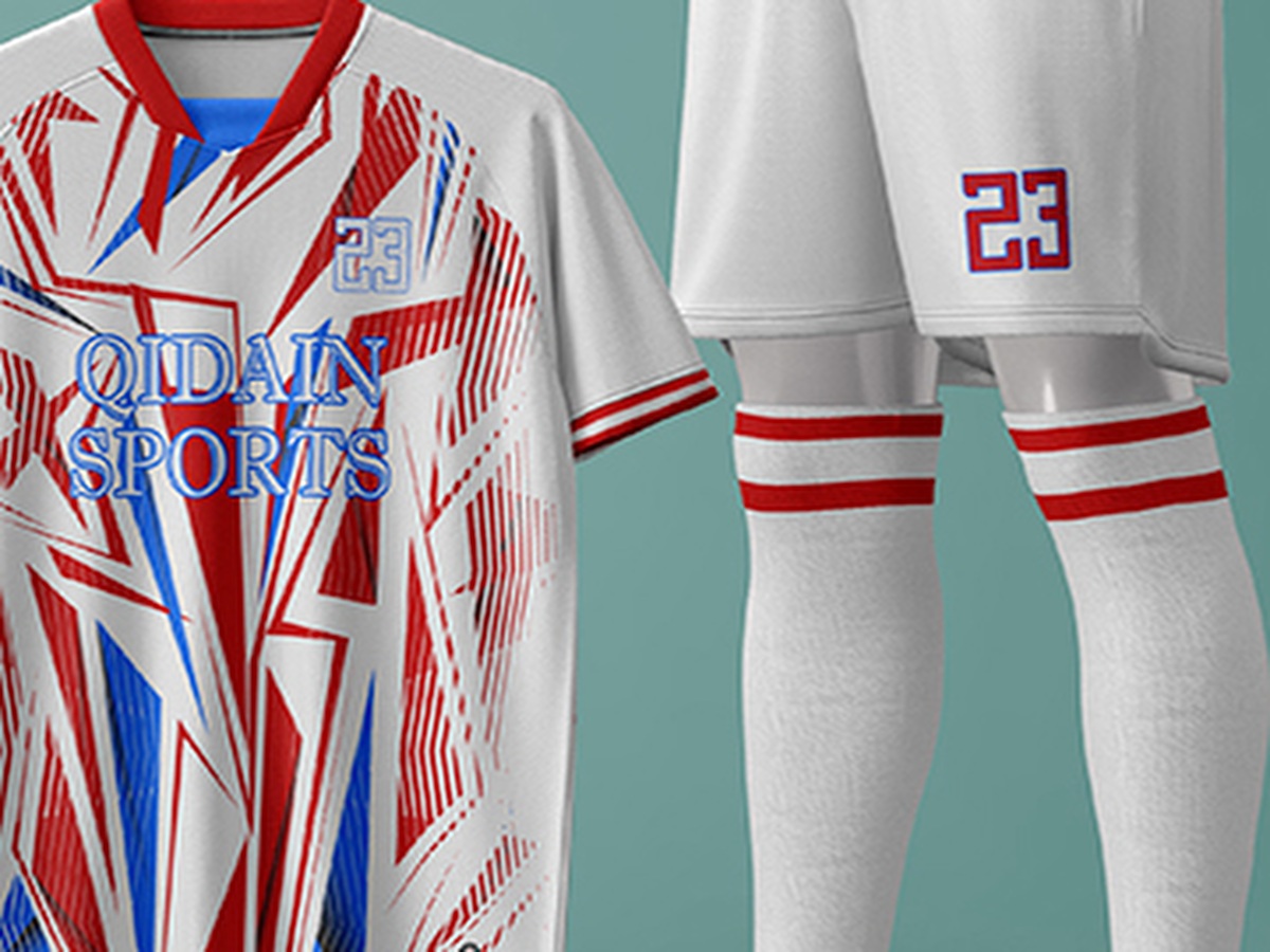 Sublimated interlock knit used in Raglan Football Kit