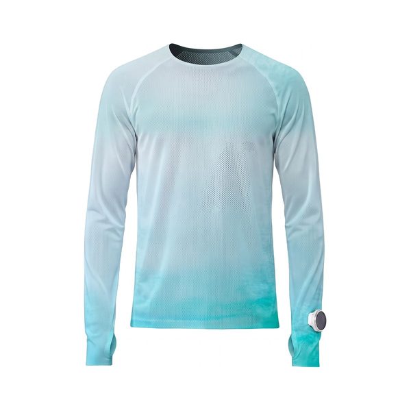Mesh Long-Sleeve 2.0 in Cyan Fade
