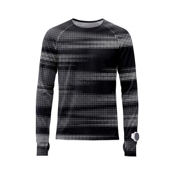 Mesh Long-Sleeve 2.0 in Black Stripe