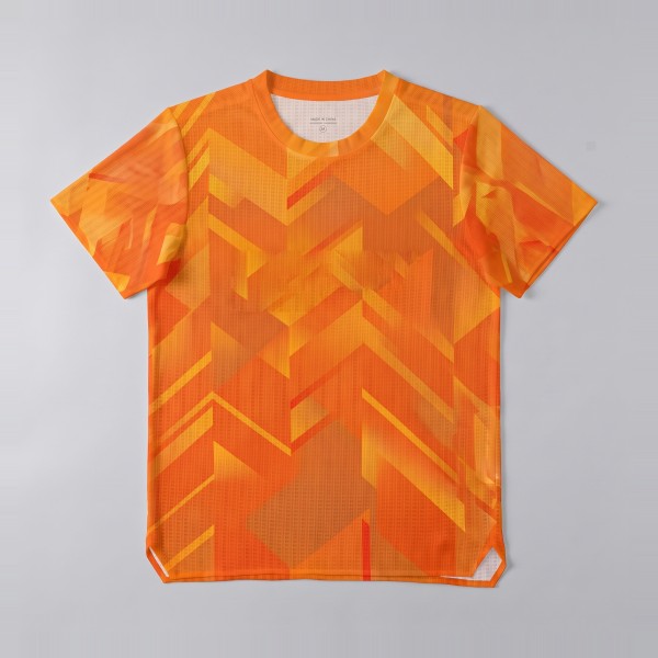 Printed Running Tee in Flame Arrow