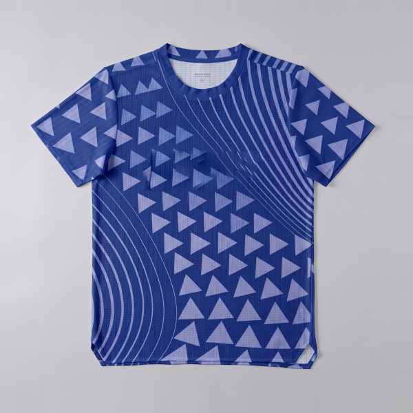 Printed Running Tee in Violet Bolt
