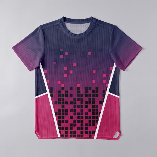 Printed Running Tee in Pixel Dusk
