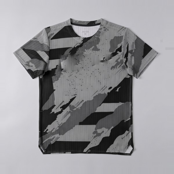 Printed Running Tee in Ink Camo