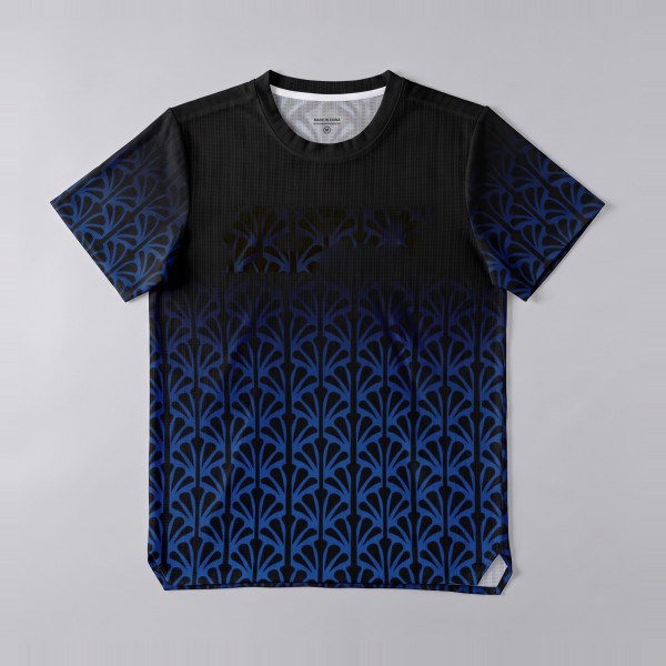 Printed Running Tee in Black Diamond