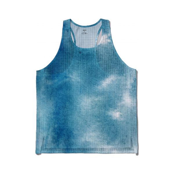 Performance Singlet in Blue Tie-Dye