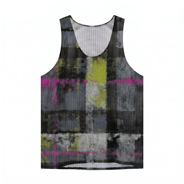 Tie-Dye Running Vest in Ash Plaid